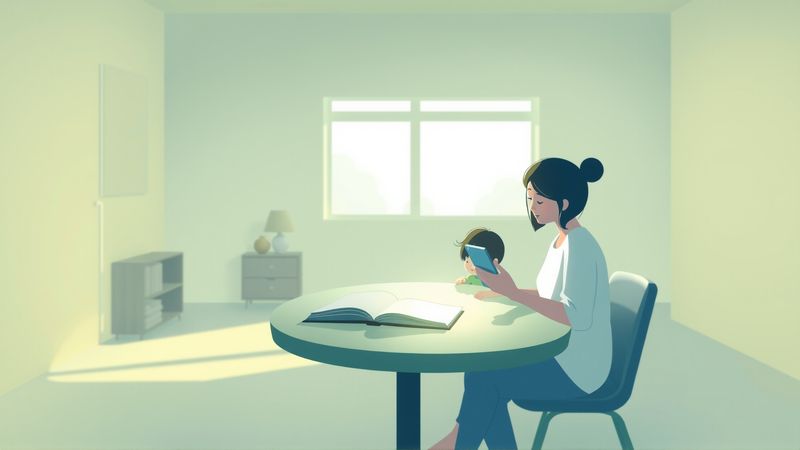 Una familia tranquila aprende en calma