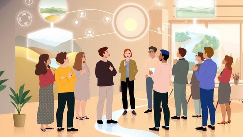 Un equipo colabora en soluciones armoniosas