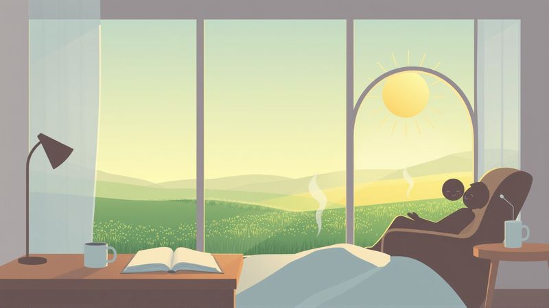 Un espacio sereno irradia calma y descanso