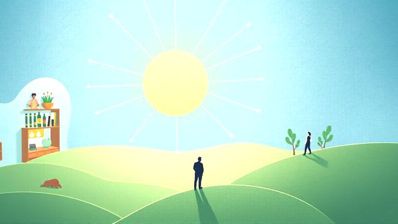 Un círculo iluminado une el conocimiento y la reflexión