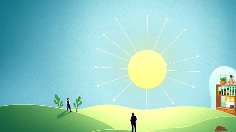 Un círculo iluminado une el conocimiento y la reflexión