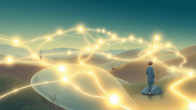 Una red luminosa inspira conocimiento y armonía