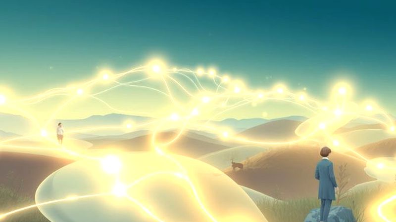 Una red luminosa inspira conocimiento y armonía