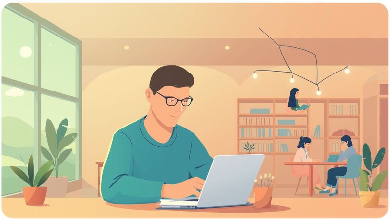 Concentración armoniosa en estudio tranquilo