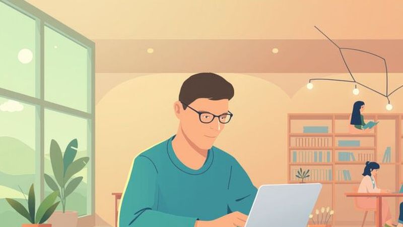 Concentración armoniosa en estudio tranquilo