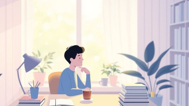 Un estudio tranquilo irradia calma y enfoque