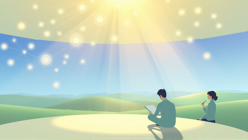 Ilustración serena de conocimiento y reflexión