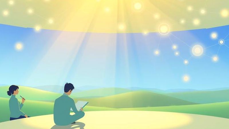 Ilustración serena de conocimiento y reflexión