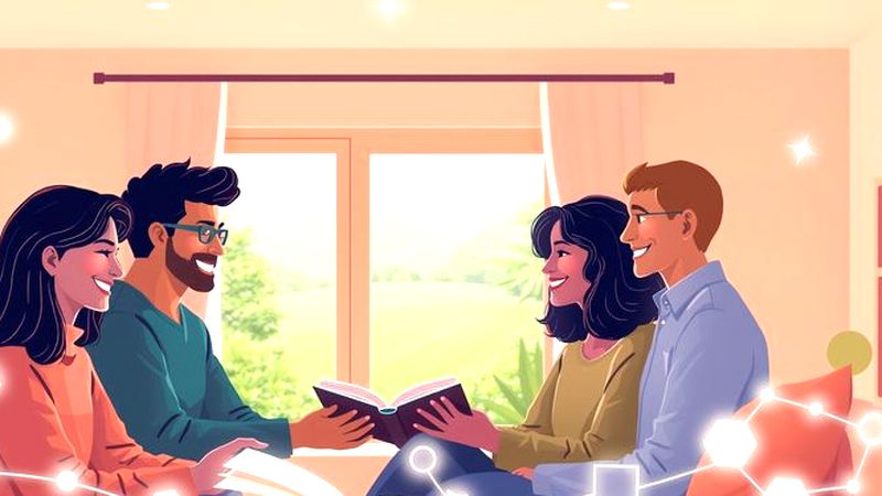 Personas colaboran en un espacio luminoso y educativo