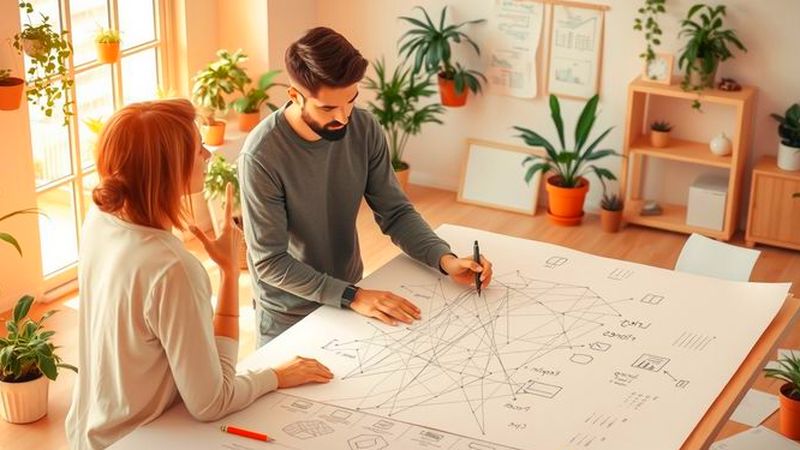 Un artista colabora en un diseño creativo