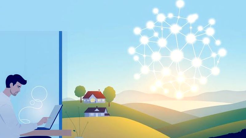 Una red luminosa transmite conocimiento sereno