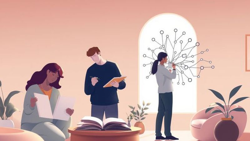 Figuras colaboran en un estudio sereno