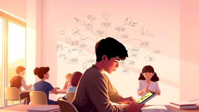 Estudiantes colaboran en un aprendizaje sereno