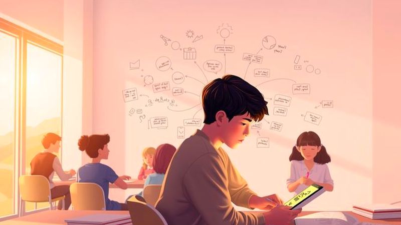 Estudiantes colaboran en un aprendizaje sereno