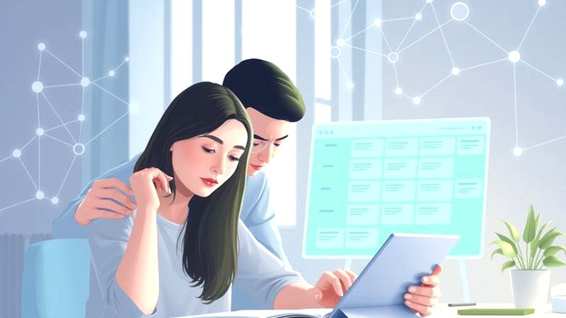 Una joven estudia con calma y apoyo