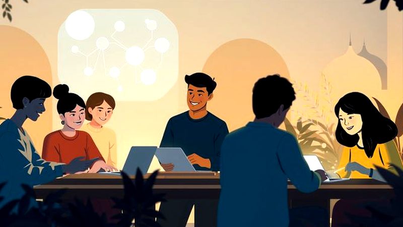 Colaboradores visualizan progresos en un entorno sereno