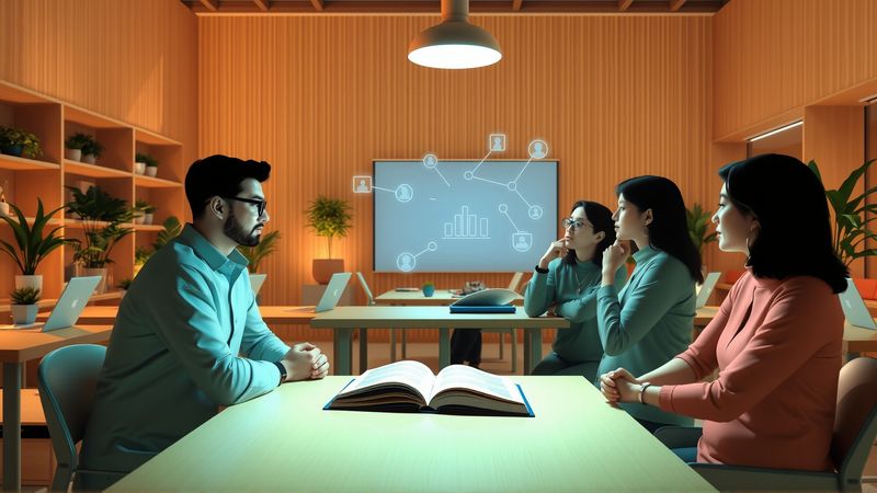 Un grupo colaborativo aprende en armonía