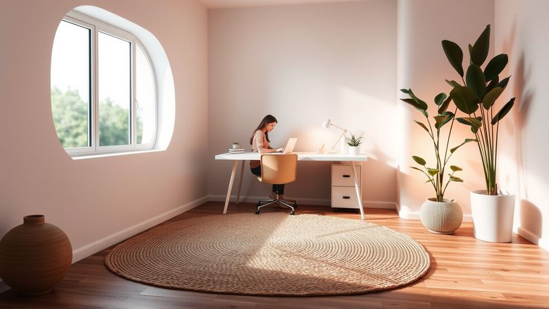Un estudio minimalista evoca calma y productividad