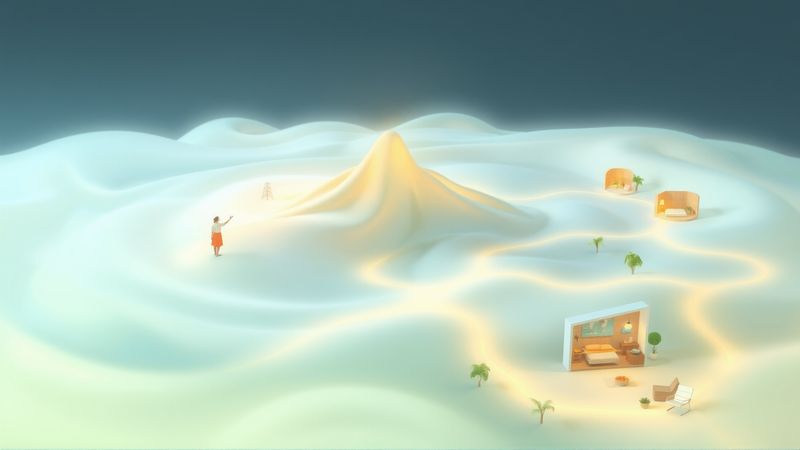 Una figura luminosa asciende a la calma