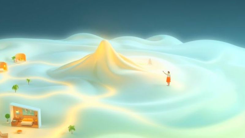 Una figura luminosa asciende a la calma