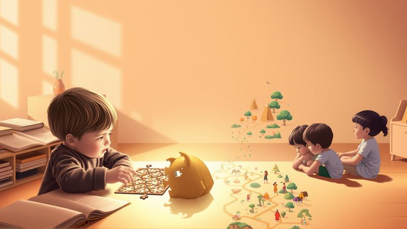 Niños aprenden en un espacio armonioso