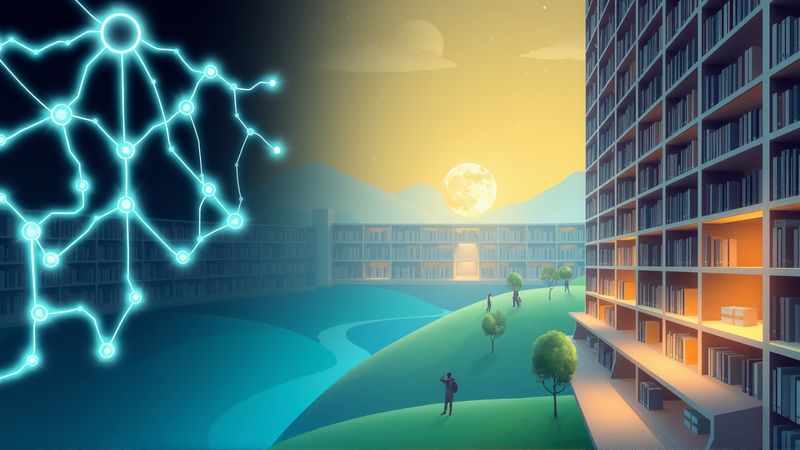 Biblioteca digital y física en armonía