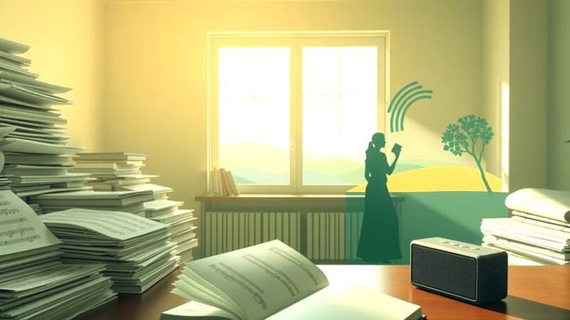 Estudio tranquilo inspira aprendizaje y contemplación