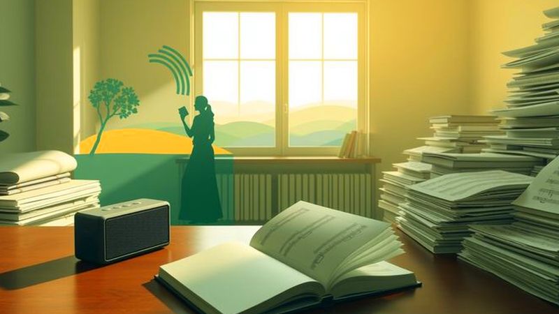 Estudio tranquilo inspira aprendizaje y contemplación