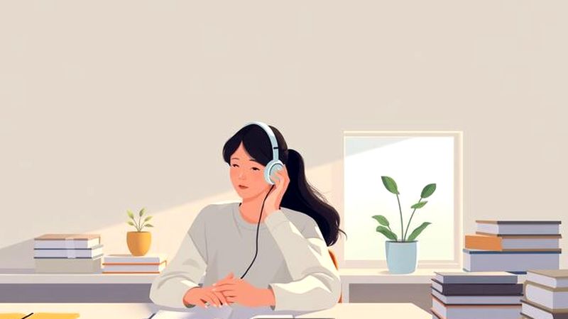 Un estudiante se enfoca en leer tranquilamente
