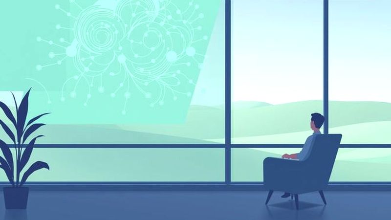 Un espacio creativo visualmente tranquilo y optimista