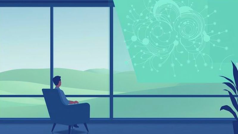 Un espacio creativo visualmente tranquilo y optimista