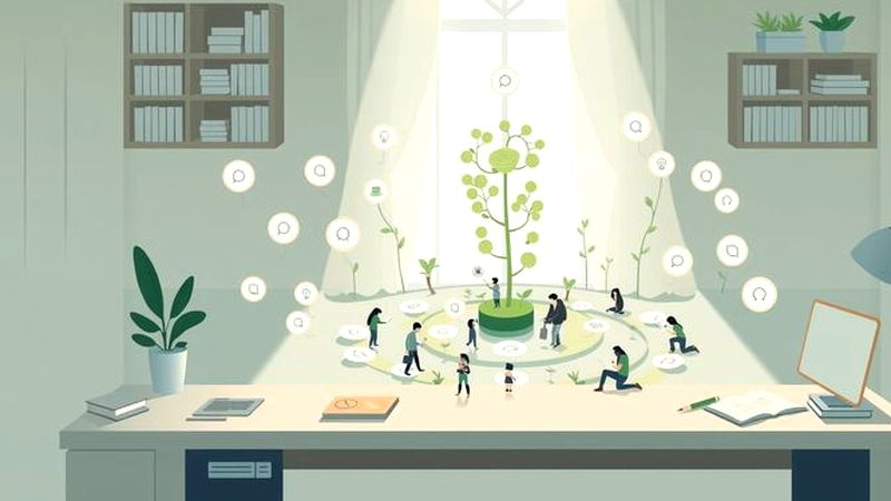 Un espacio de estudio sereno y organizado