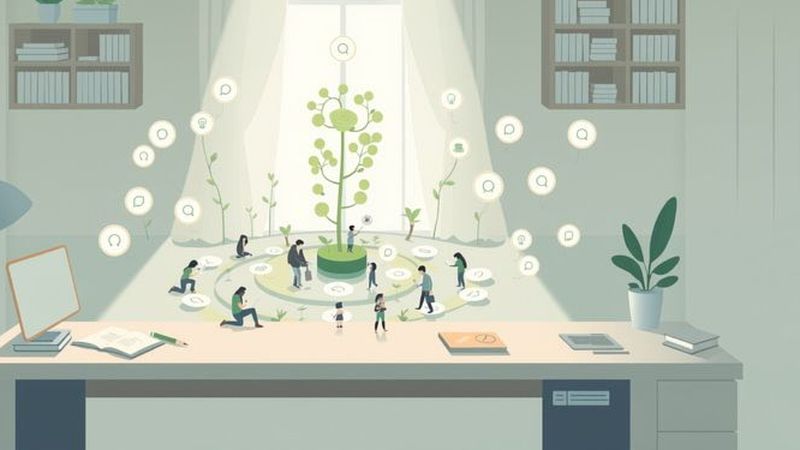 Un espacio de estudio sereno y organizado