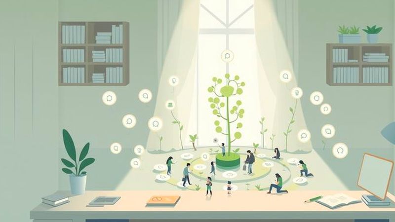 Un espacio de estudio sereno y organizado