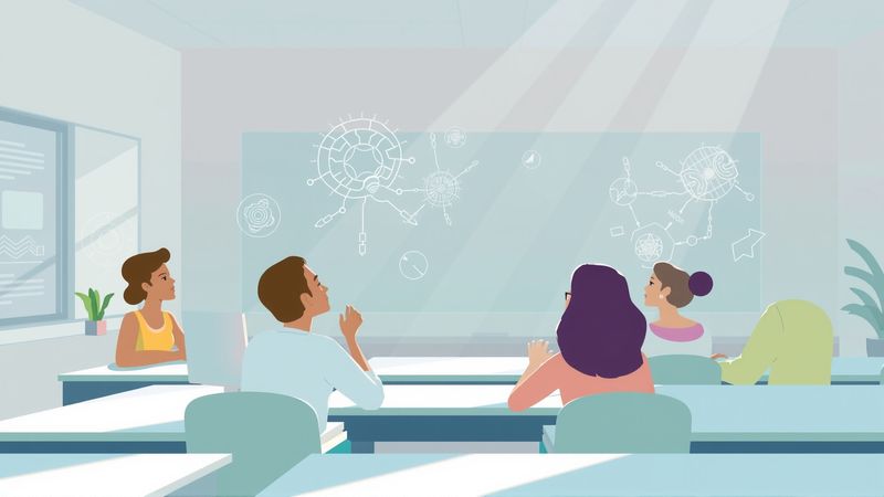 Estudiantes colaboran con tecnología calmada y optimista