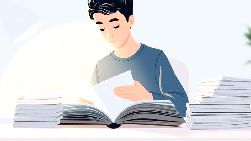 Un joven estudia con concentración serena