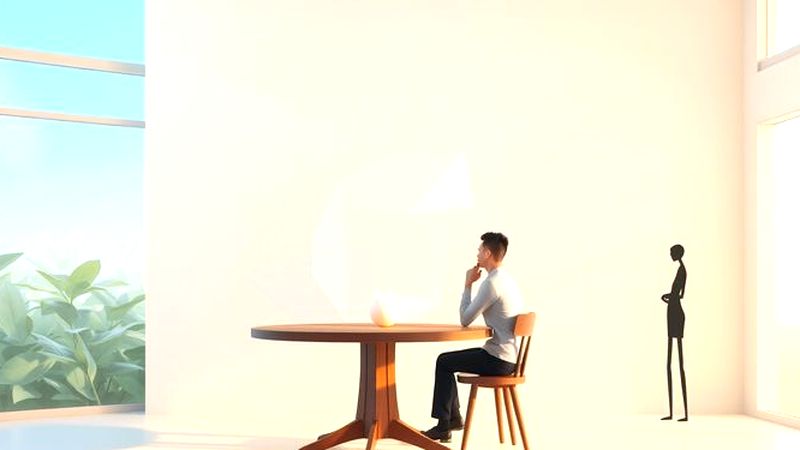 Un ser reflexivo contempla una idea brillante