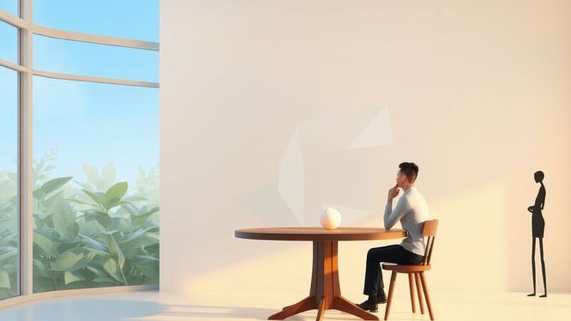 Un ser reflexivo contempla una idea brillante